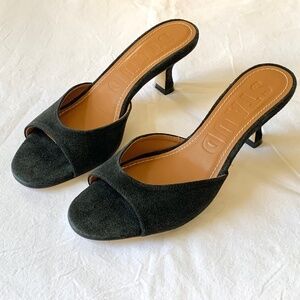 Staud Brigitte Suede Leather Mule Black 35.5 NEW